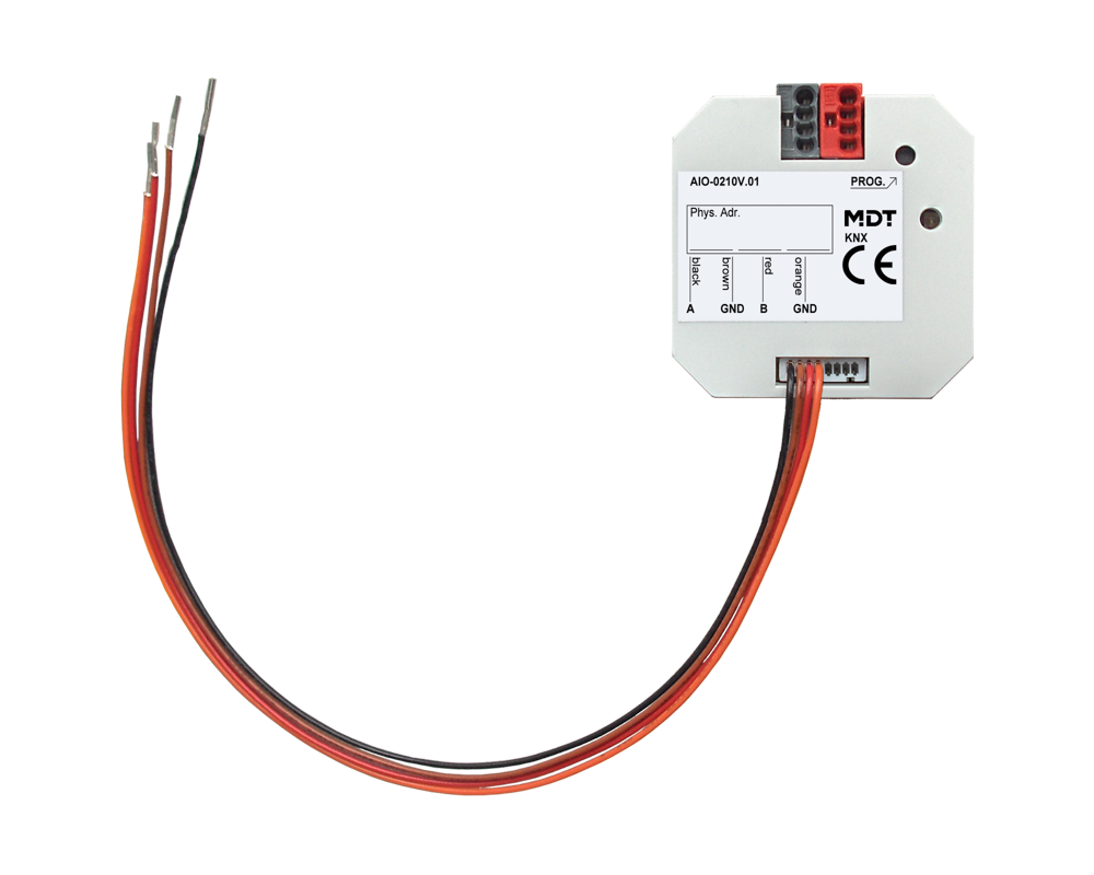 KNX Analog I/O 2-channel, flush mounted, 0 - 10 V, switchable In-/Output KNX Analog I/O 2-channel, flush mounted, 0 - 10 V, switchable In-/Output